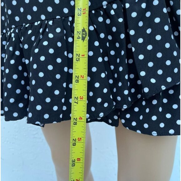 Nasty Gal Collection Womens Ruffle One Shoulder Polka Dot Dress Black Sz 4 - Picture 5 of 9